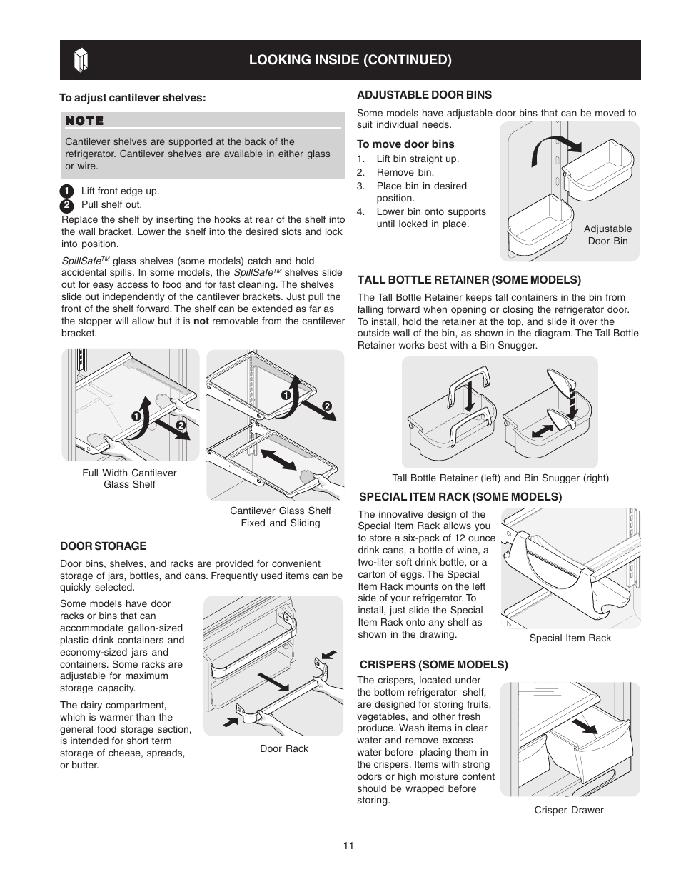 Looking inside (continued) | FRIGIDAIRE Top Mount Refrigerator 241694400 User Manual | Page 11 / 18