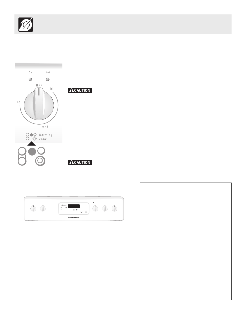 Setting surface controls | FRIGIDAIRE 316417006 User Manual | Page 12 / 40