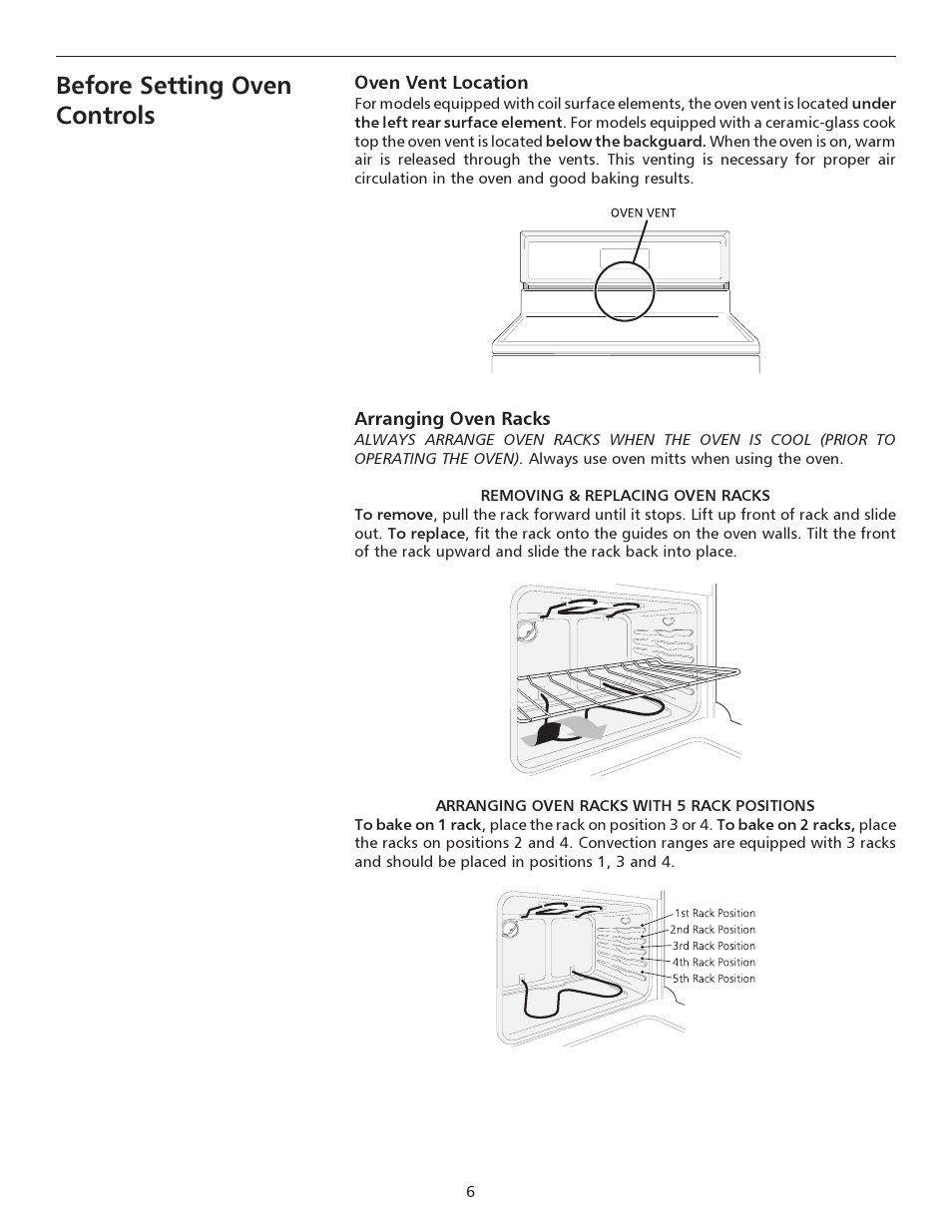 Before setting oven controls | FRIGIDAIRE 316135928 User Manual | Page 6 / 16