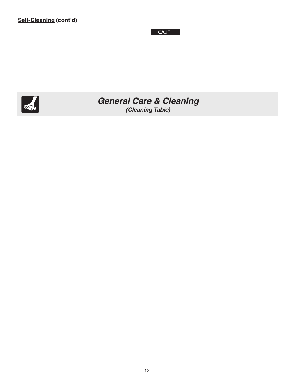 General care & cleaning | FRIGIDAIRE 316417121 User Manual | Page 12 / 16