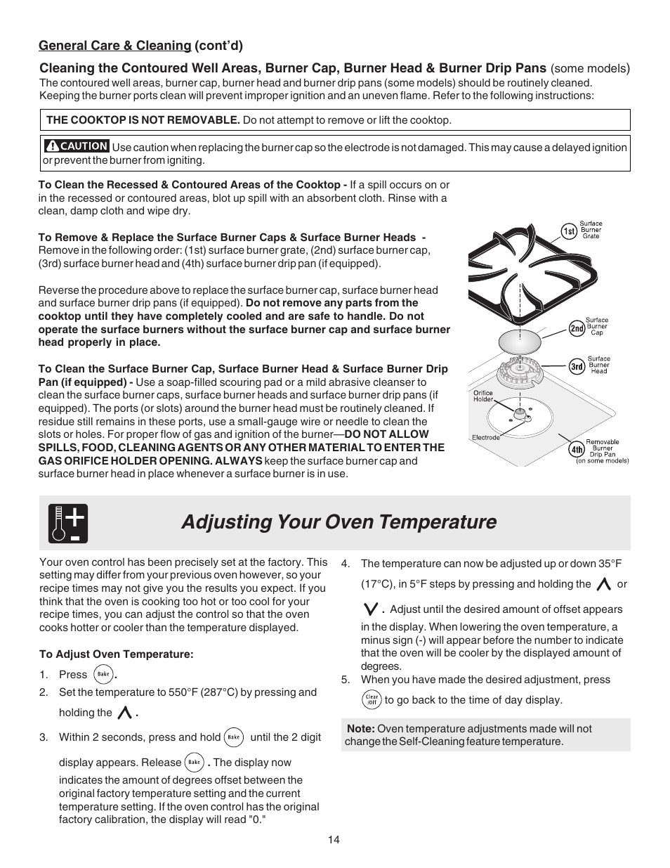 Adjusting your oven temperature | FRIGIDAIRE 316417121 User Manual | Page 14 / 16