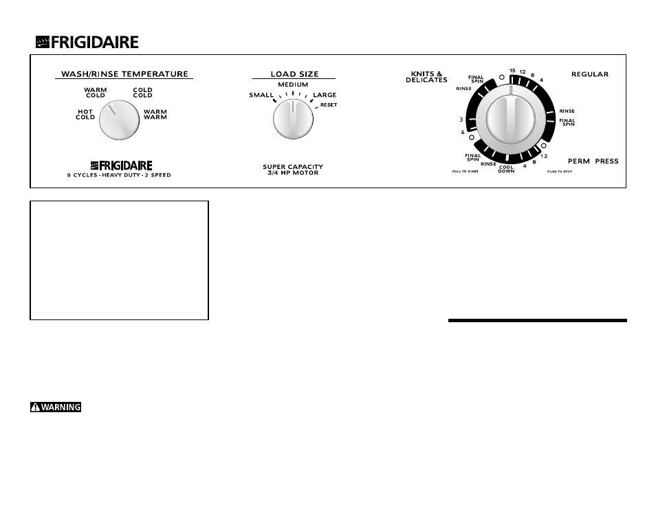 FRIGIDAIRE FWS445RF User Manual | 2 pages