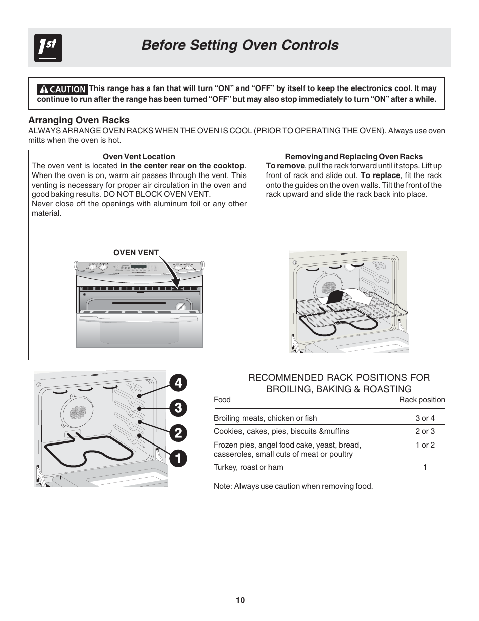 Before setting oven controls | FRIGIDAIRE 318203870 User Manual | Page 10 / 24