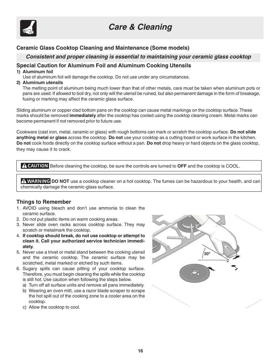 Care & cleaning | FRIGIDAIRE 318200880 User Manual | Page 16 / 24