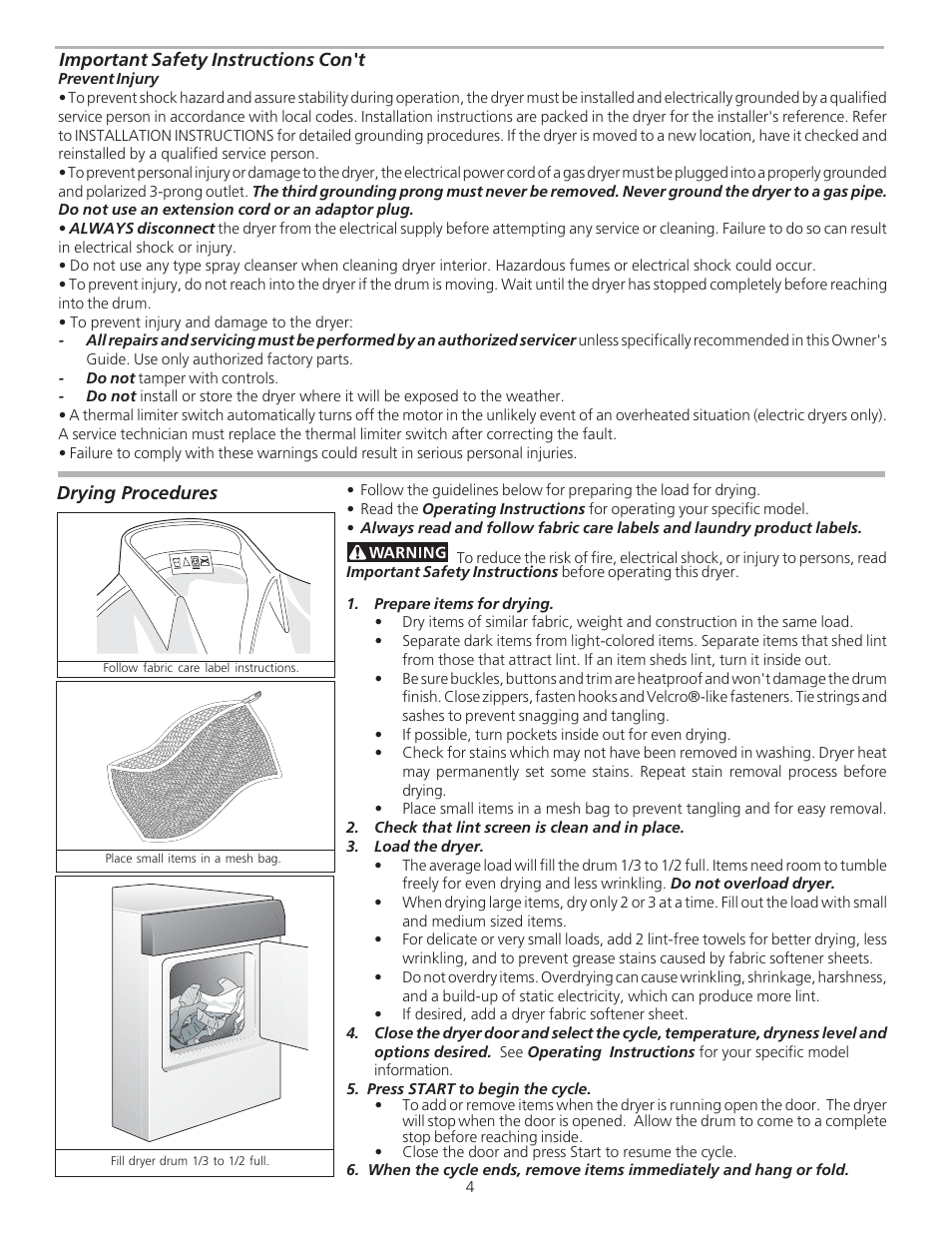 FRIGIDAIRE 134763300A User Manual | Page 4 / 8