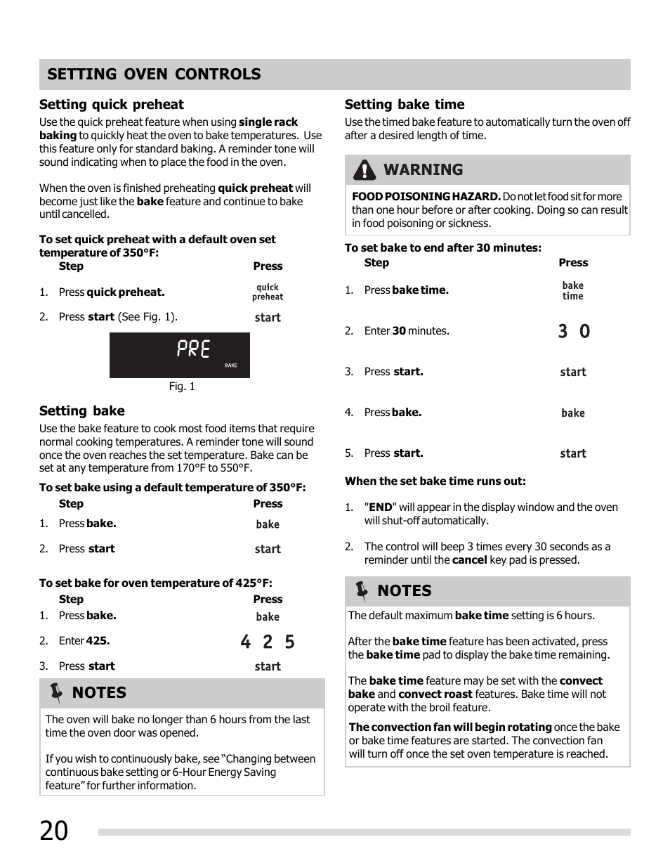 Warning | FRIGIDAIRE 316902202 User Manual | Page 20 / 40