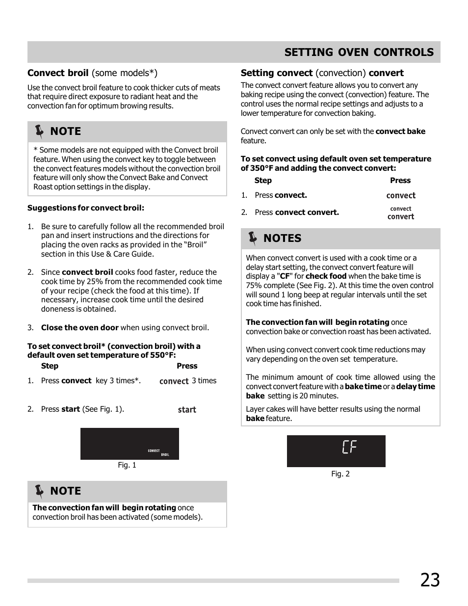 Setting oven controls | FRIGIDAIRE 316902202 User Manual | Page 23 / 40