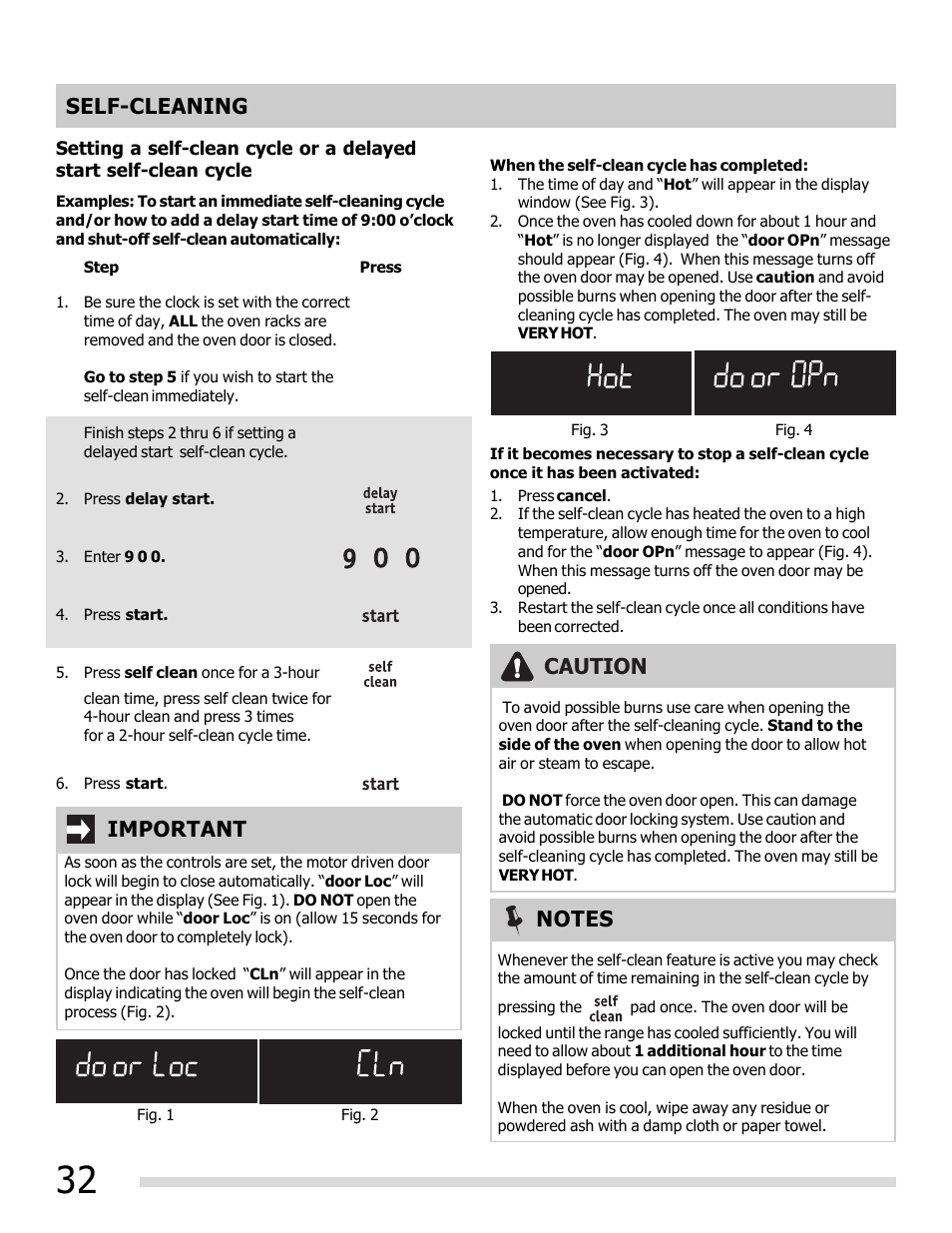 Caution self-cleaning | FRIGIDAIRE 316902202 User Manual | Page 32 / 40