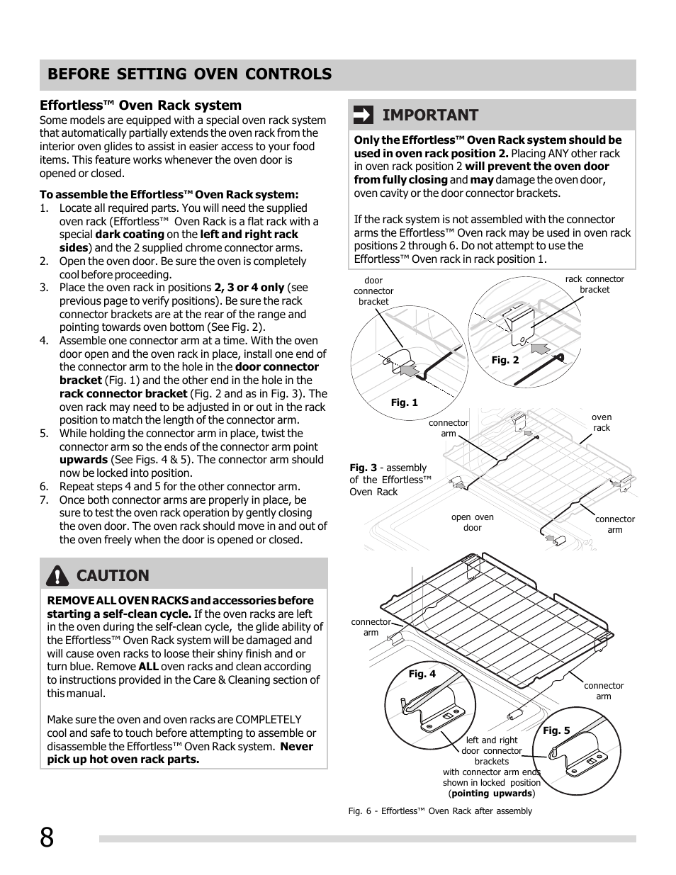 Before setting oven controls, Caution, Important | FRIGIDAIRE 316902202 User Manual | Page 8 / 40