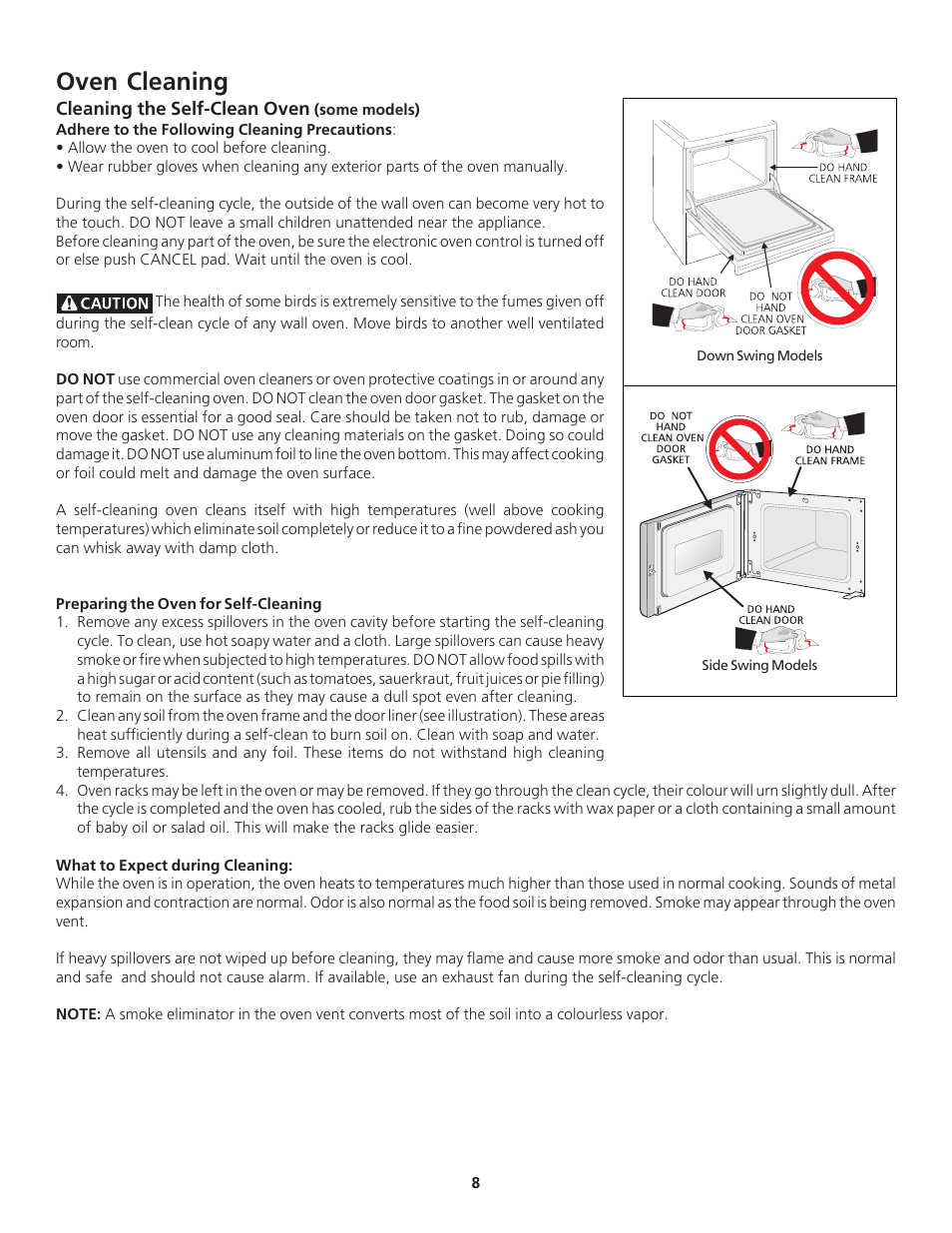 Oven cleaning | FRIGIDAIRE 318200919 User Manual | Page 8 / 16