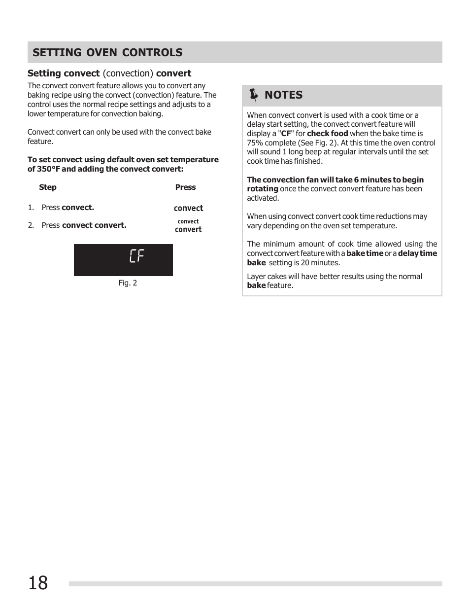 Setting oven controls | FRIGIDAIRE CGGF3054KF User Manual | Page 18 / 32