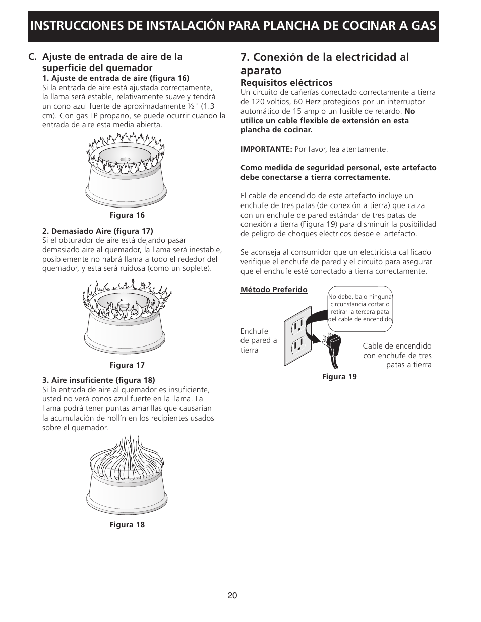 Conexión de la electricidad al aparato | FRIGIDAIRE 318201452 User Manual | Page 20 / 24