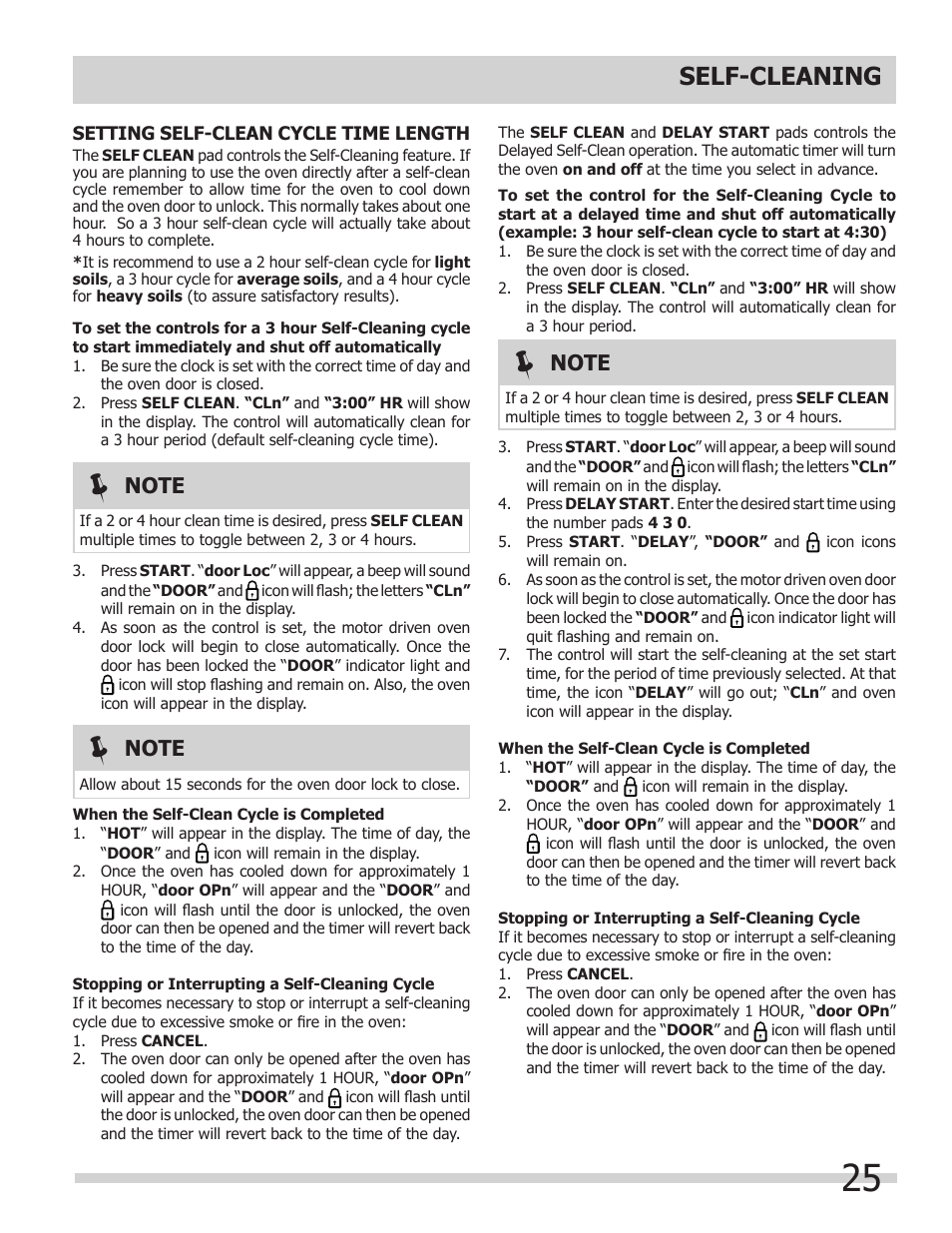 Self-cleaning | FRIGIDAIRE 318205312 User Manual | Page 25 / 32