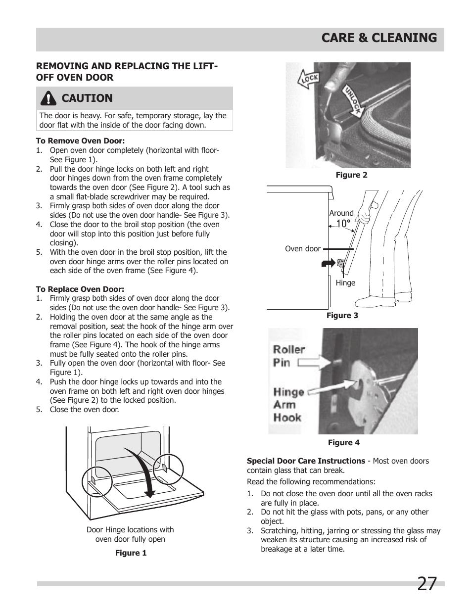 Care & cleaning, Caution | FRIGIDAIRE 318205312 User Manual | Page 27 / 32