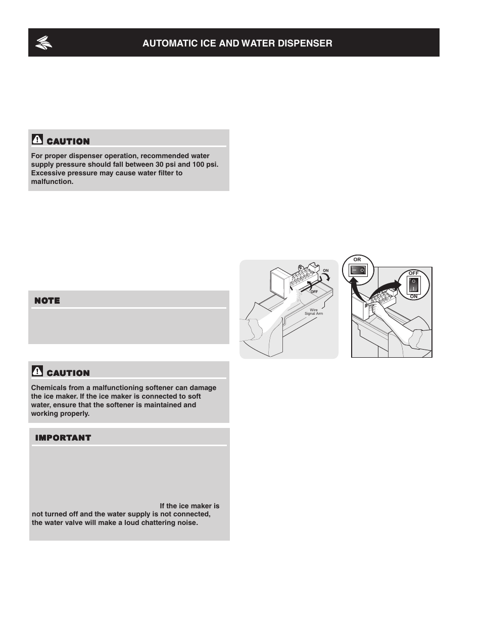 Automatic ice and water dispenser | FRIGIDAIRE 241814800 User Manual | Page 14 / 28