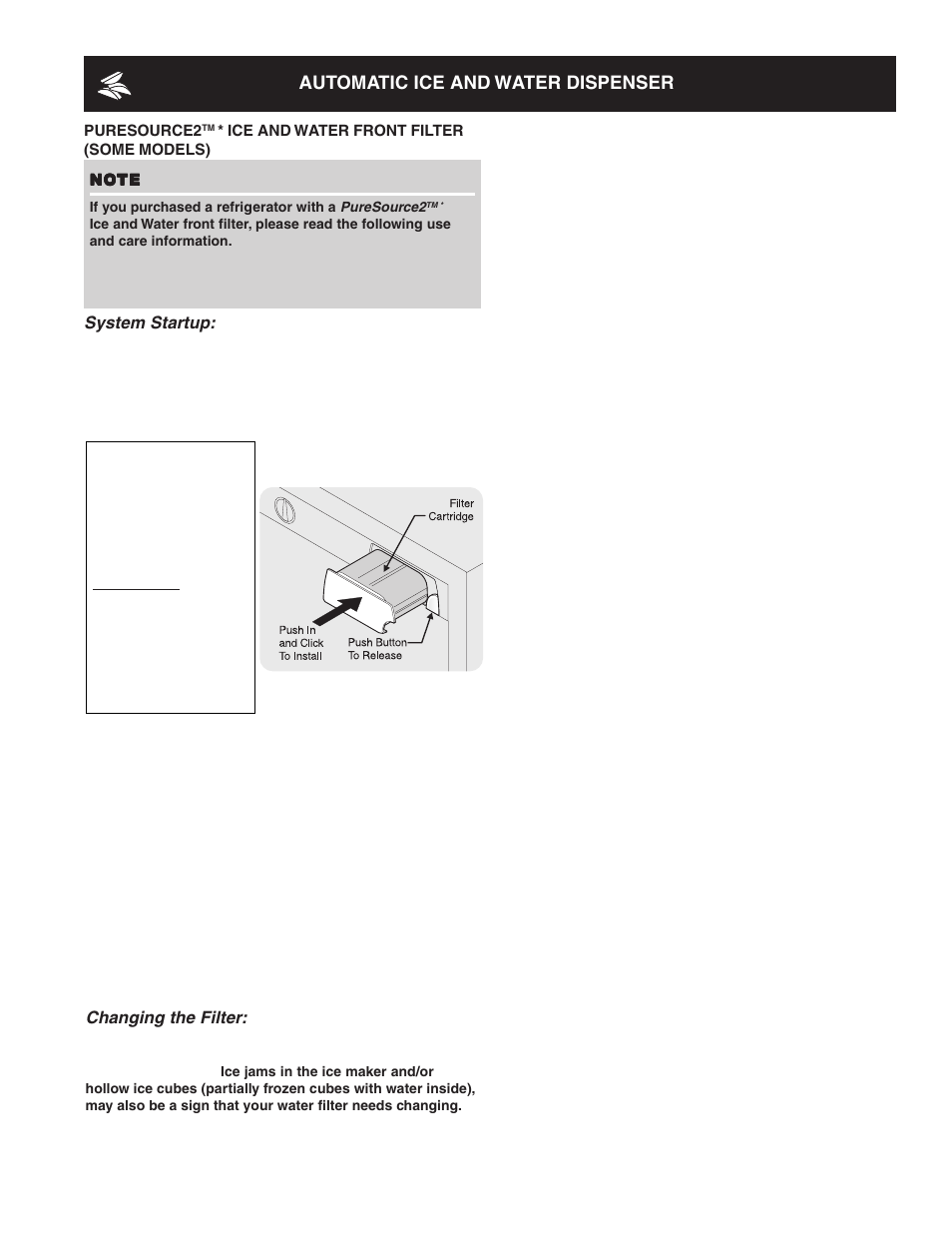 Automatic ice and water dispenser | FRIGIDAIRE 241814800 User Manual | Page 17 / 28