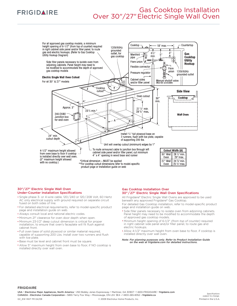 FRIGIDAIRE Gallery FGGC3665K User Manual | Page 3 / 3