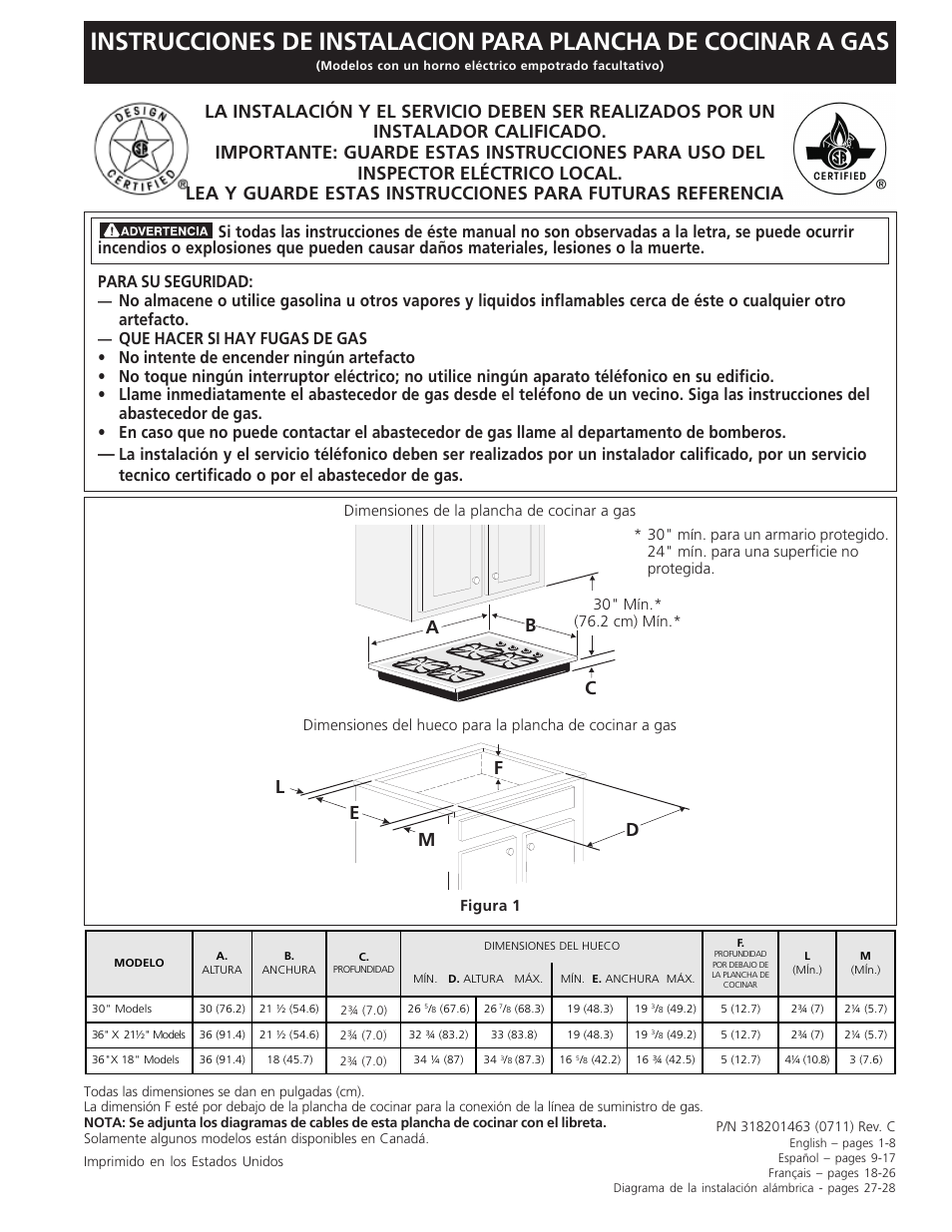 FRIGIDAIRE FGC36S5EC User Manual | Page 9 / 28