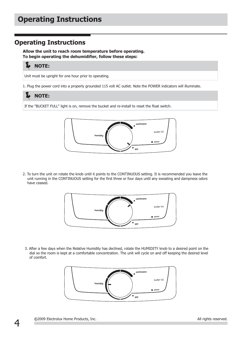 Operating instructions | FRIGIDAIRE USE&CARE 2020264A0525 User Manual | Page 4 / 8