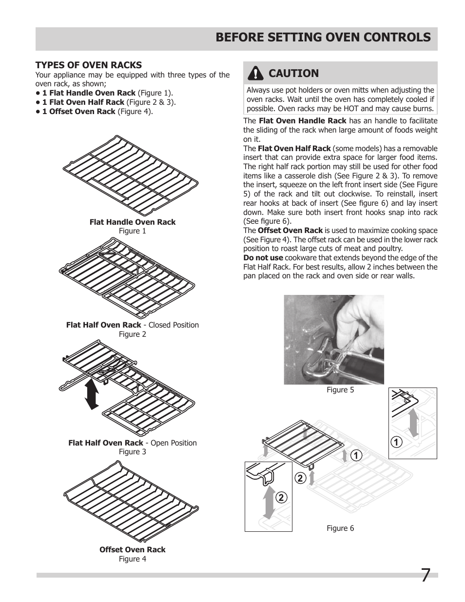 Before setting oven controls, Caution | FRIGIDAIRE 318205308 User Manual | Page 7 / 28