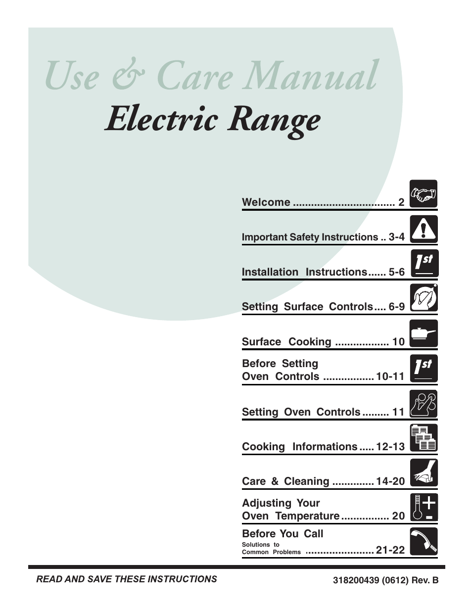 FRIGIDAIRE 318200439 User Manual | 22 pages