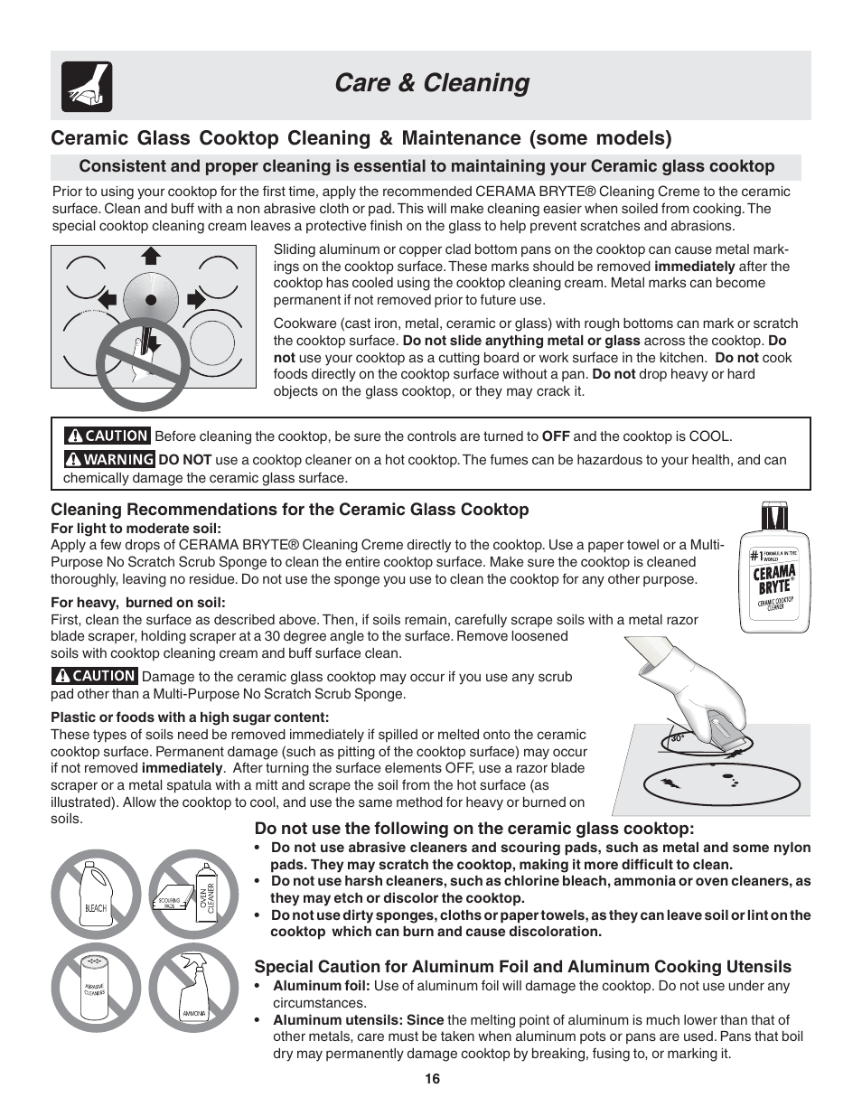 Care & cleaning | FRIGIDAIRE 318200439 User Manual | Page 16 / 22