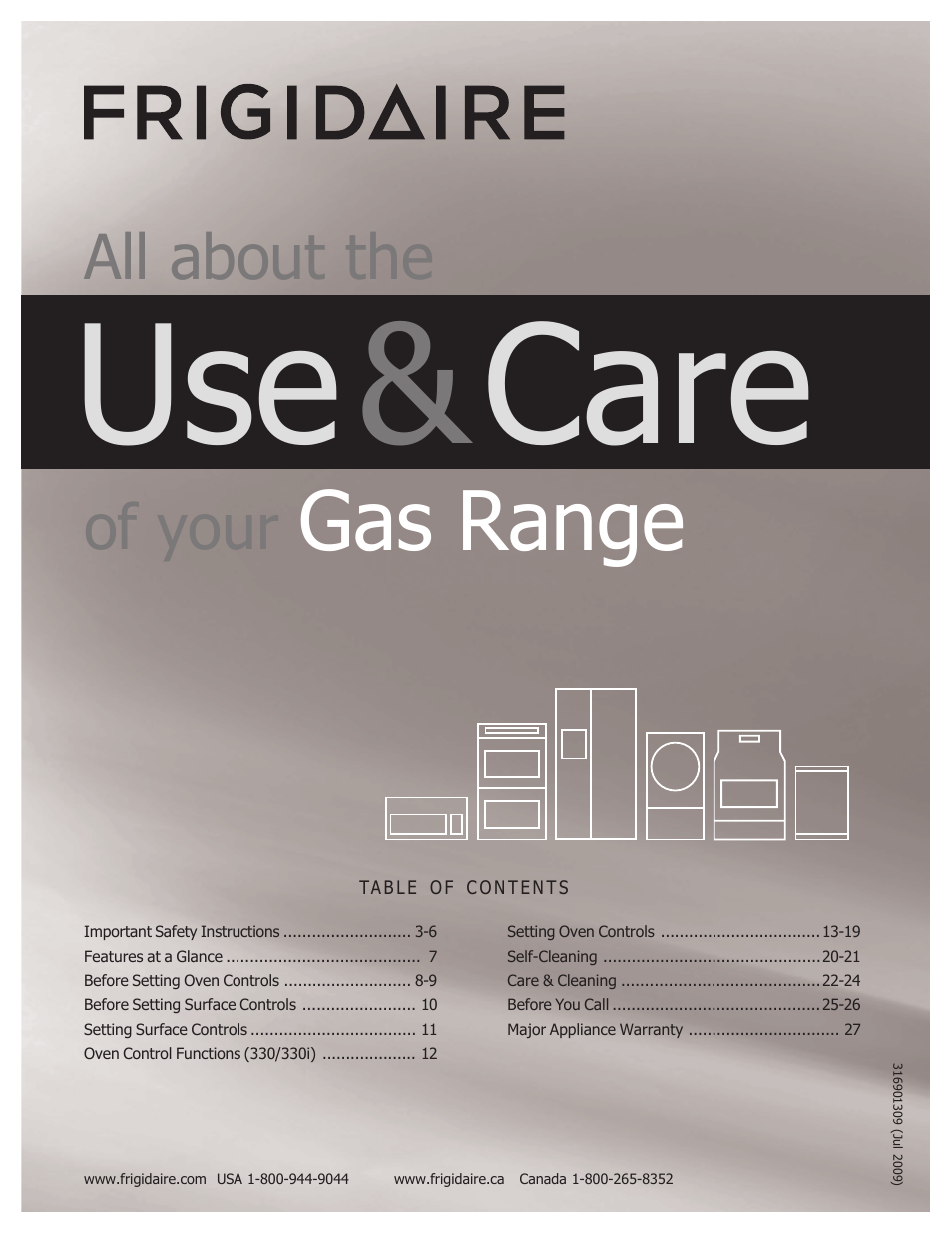 FRIGIDAIRE 316901309 User Manual | 28 pages