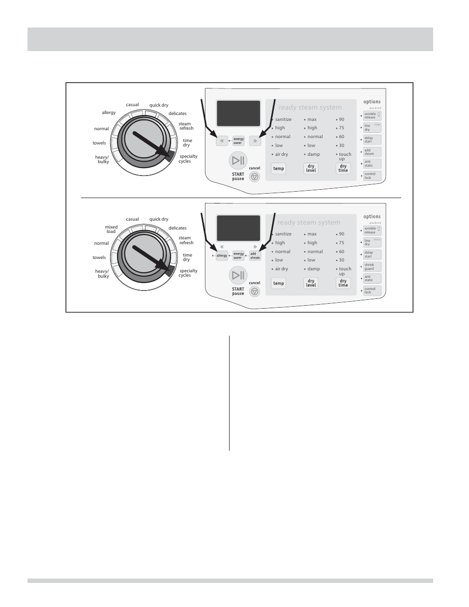 Operating instructions, Specialty cycle selection | FRIGIDAIRE 137339000A User Manual | Page 10 / 22