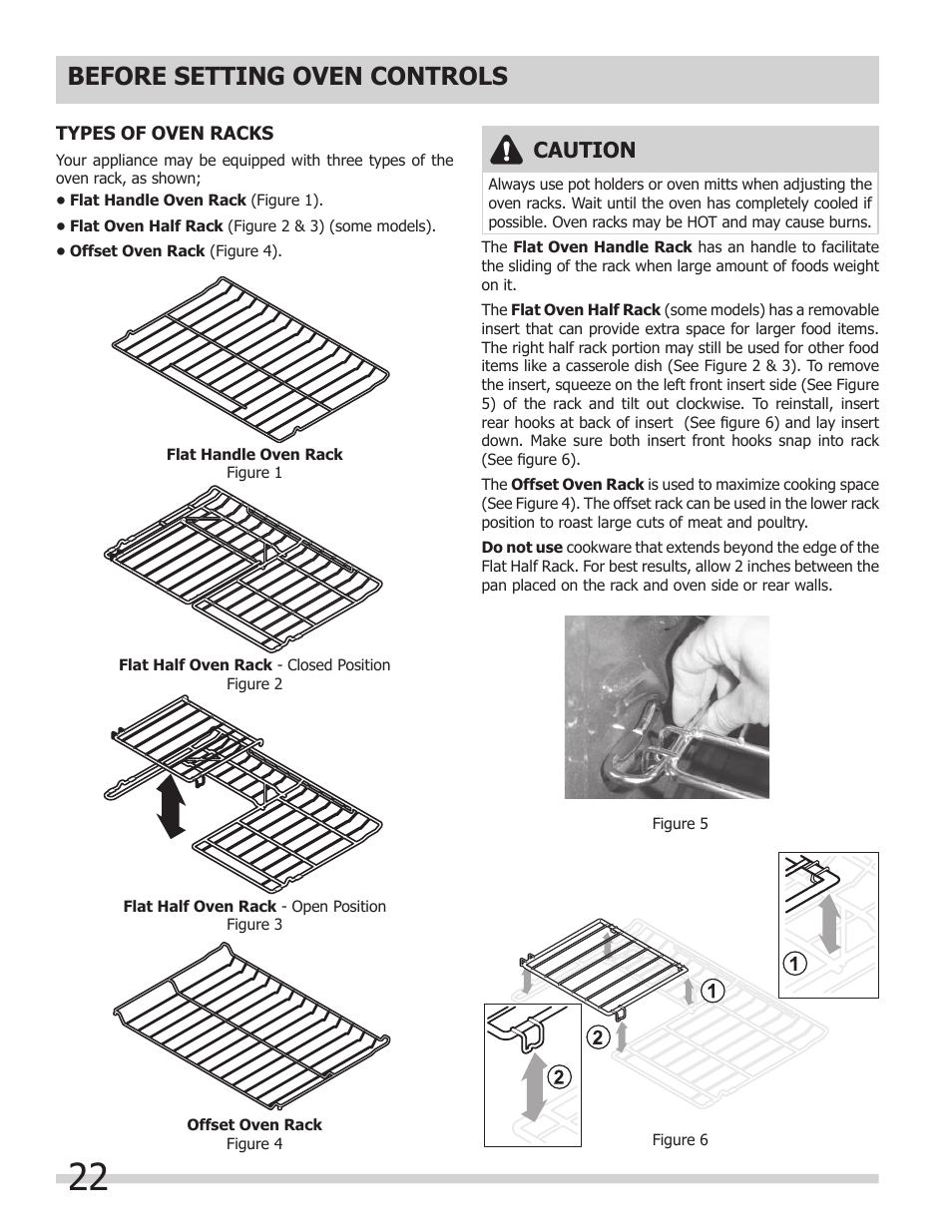 Before setting oven controls, Caution | FRIGIDAIRE 318205300 User Manual | Page 22 / 44