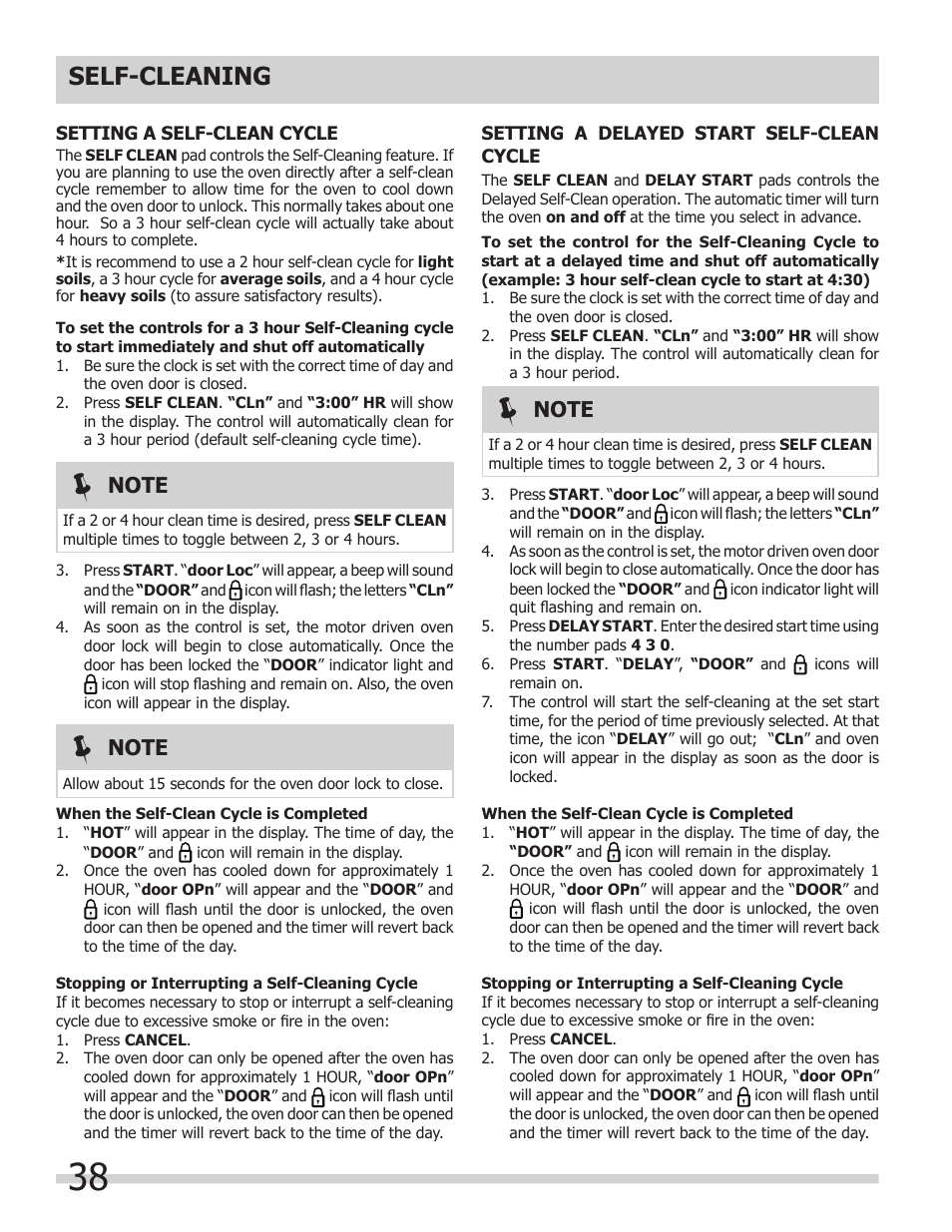 Self-cleaning | FRIGIDAIRE 318205300 User Manual | Page 38 / 44