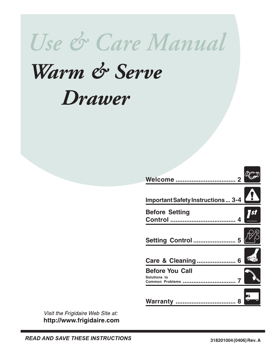 FRIGIDAIRE Warm & Serve Drawer User Manual | 24 pages