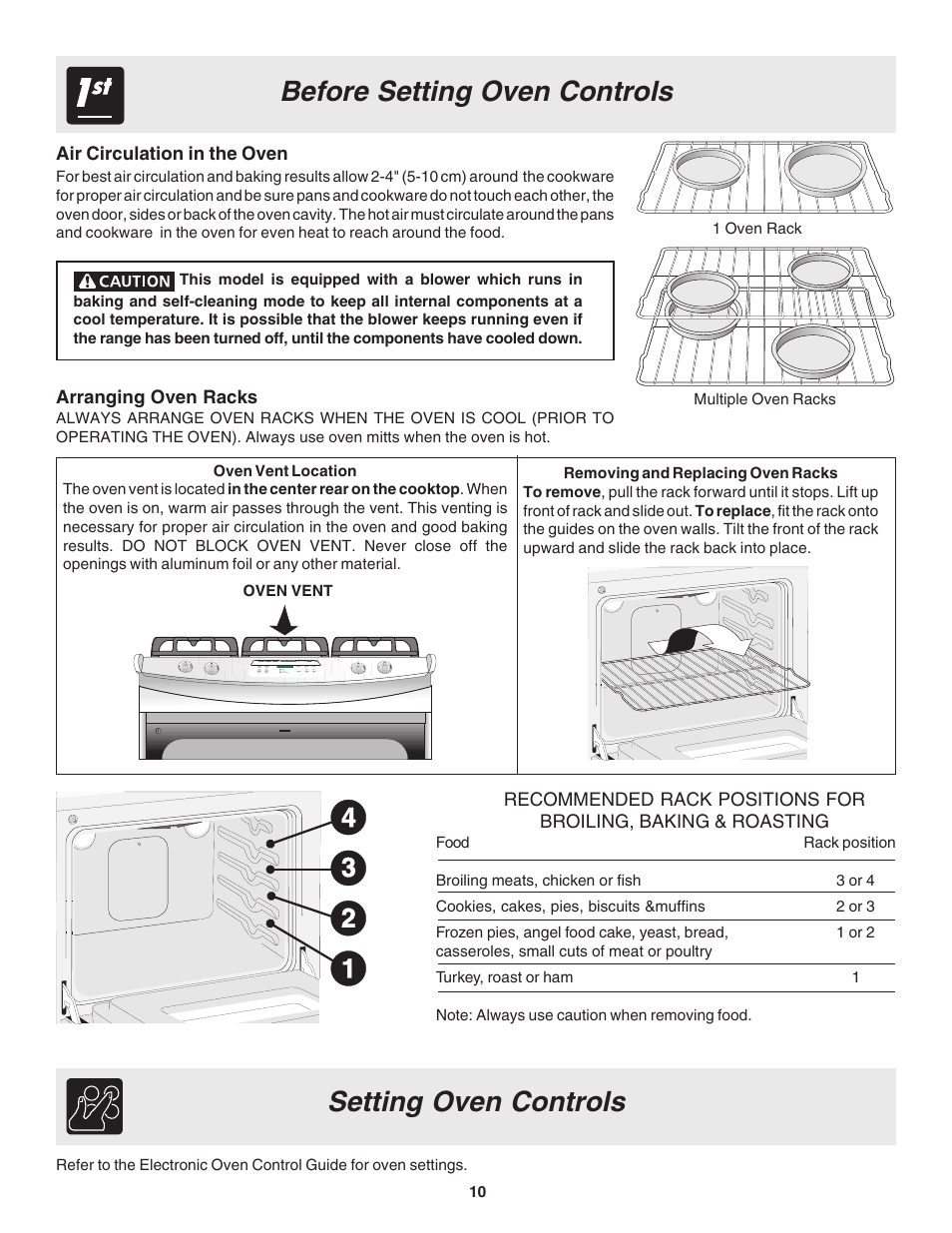 Before setting oven controls, Setting oven controls | FRIGIDAIRE 318203857 User Manual | Page 10 / 20