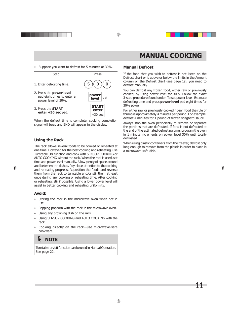 Manual cooking | FRIGIDAIRE 316902449 User Manual | Page 11 / 26