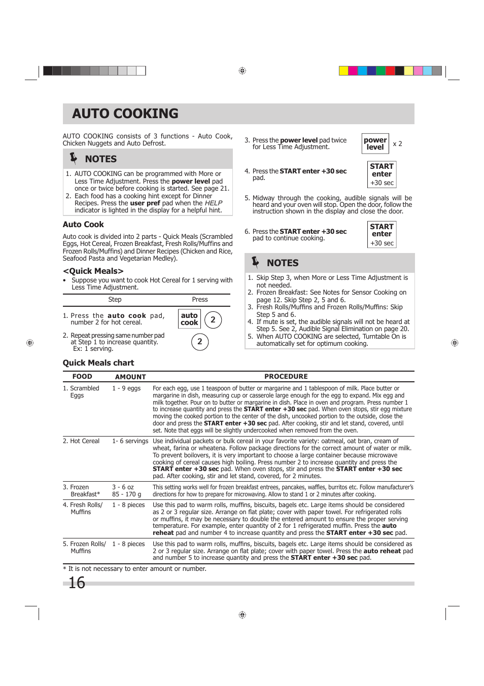 Auto cooking | FRIGIDAIRE 316902449 User Manual | Page 16 / 26