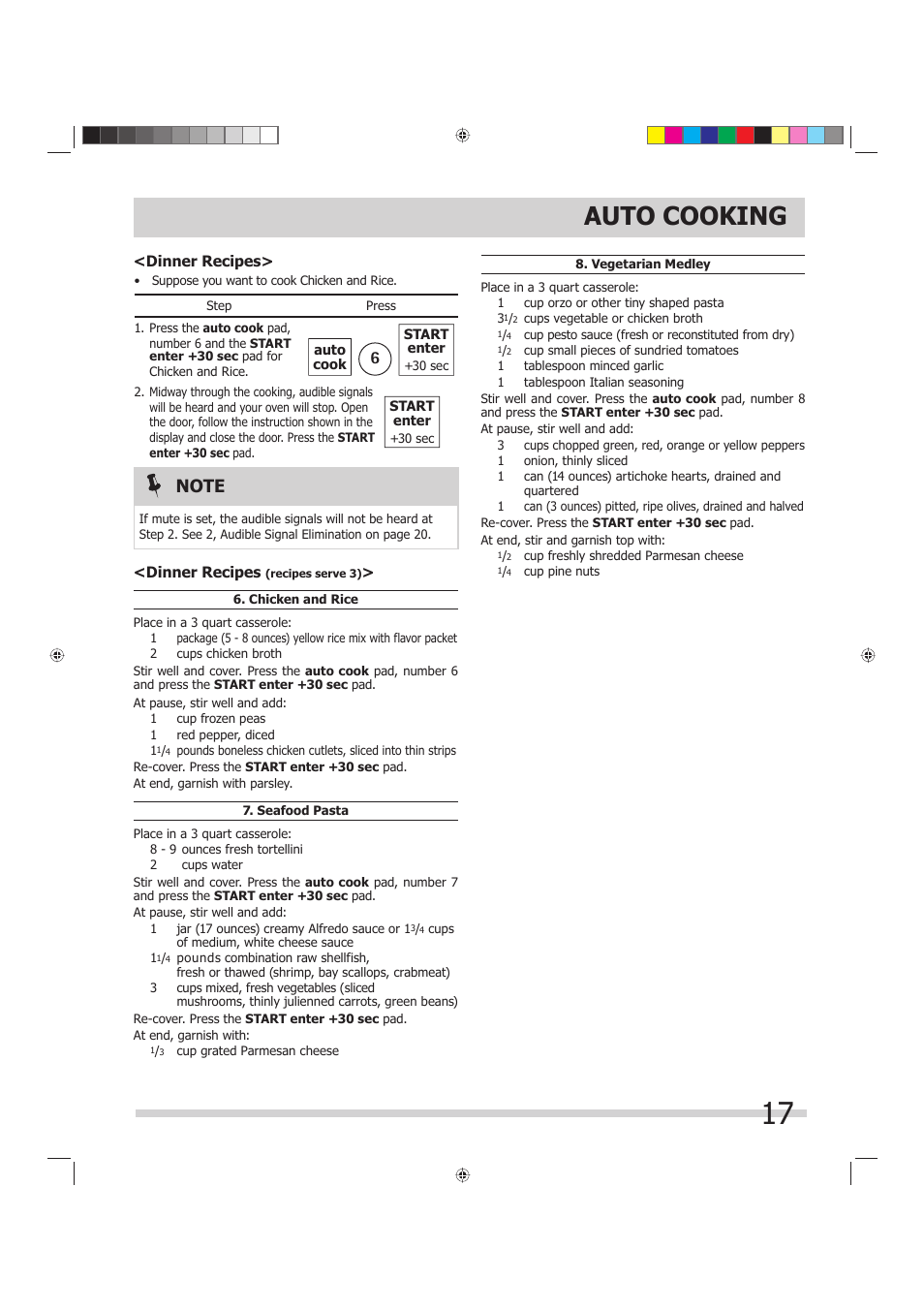 Auto cooking | FRIGIDAIRE 316902449 User Manual | Page 17 / 26