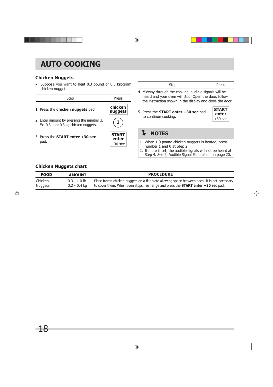 Auto cooking | FRIGIDAIRE 316902449 User Manual | Page 18 / 26