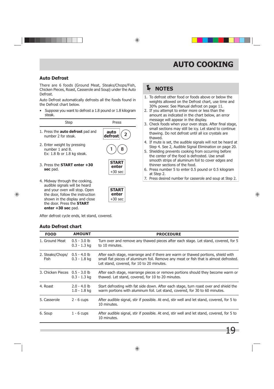 Auto cooking | FRIGIDAIRE 316902449 User Manual | Page 19 / 26