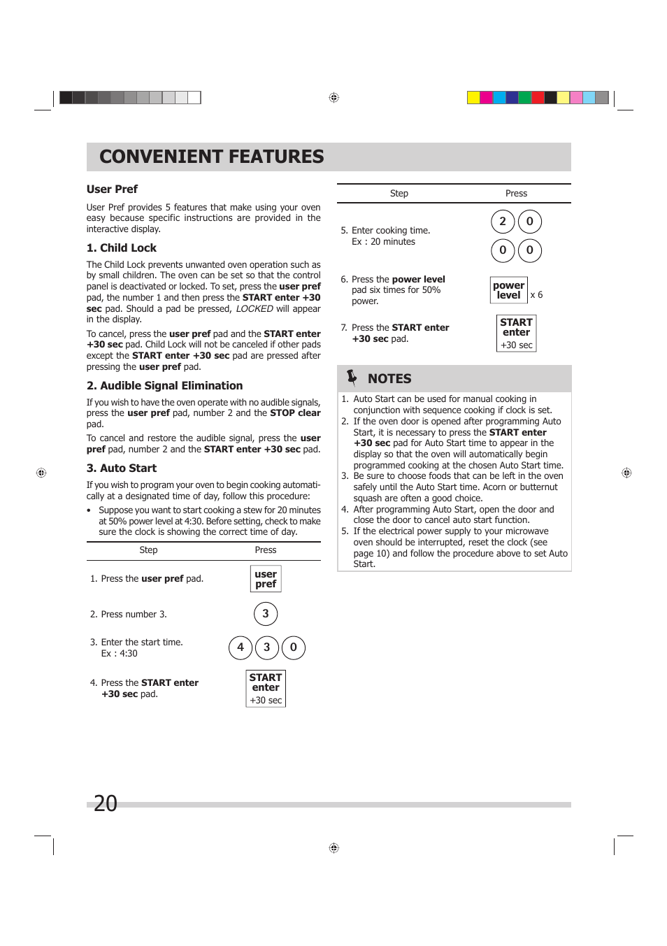 Convenient features | FRIGIDAIRE 316902449 User Manual | Page 20 / 26