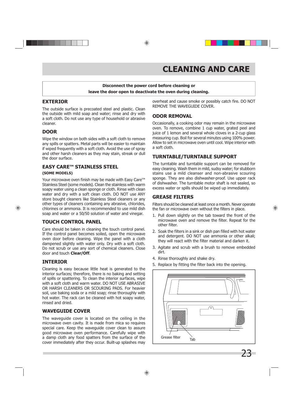 Cleaning and care | FRIGIDAIRE 316902449 User Manual | Page 23 / 26