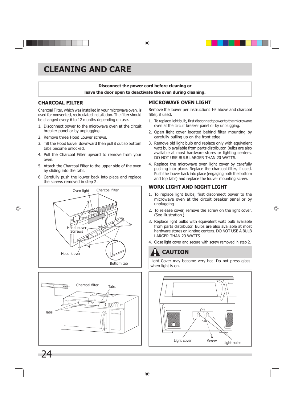 Cleaning and care, Caution | FRIGIDAIRE 316902449 User Manual | Page 24 / 26