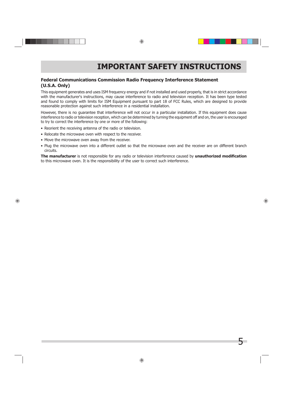 Important safety instructions | FRIGIDAIRE 316902449 User Manual | Page 5 / 26