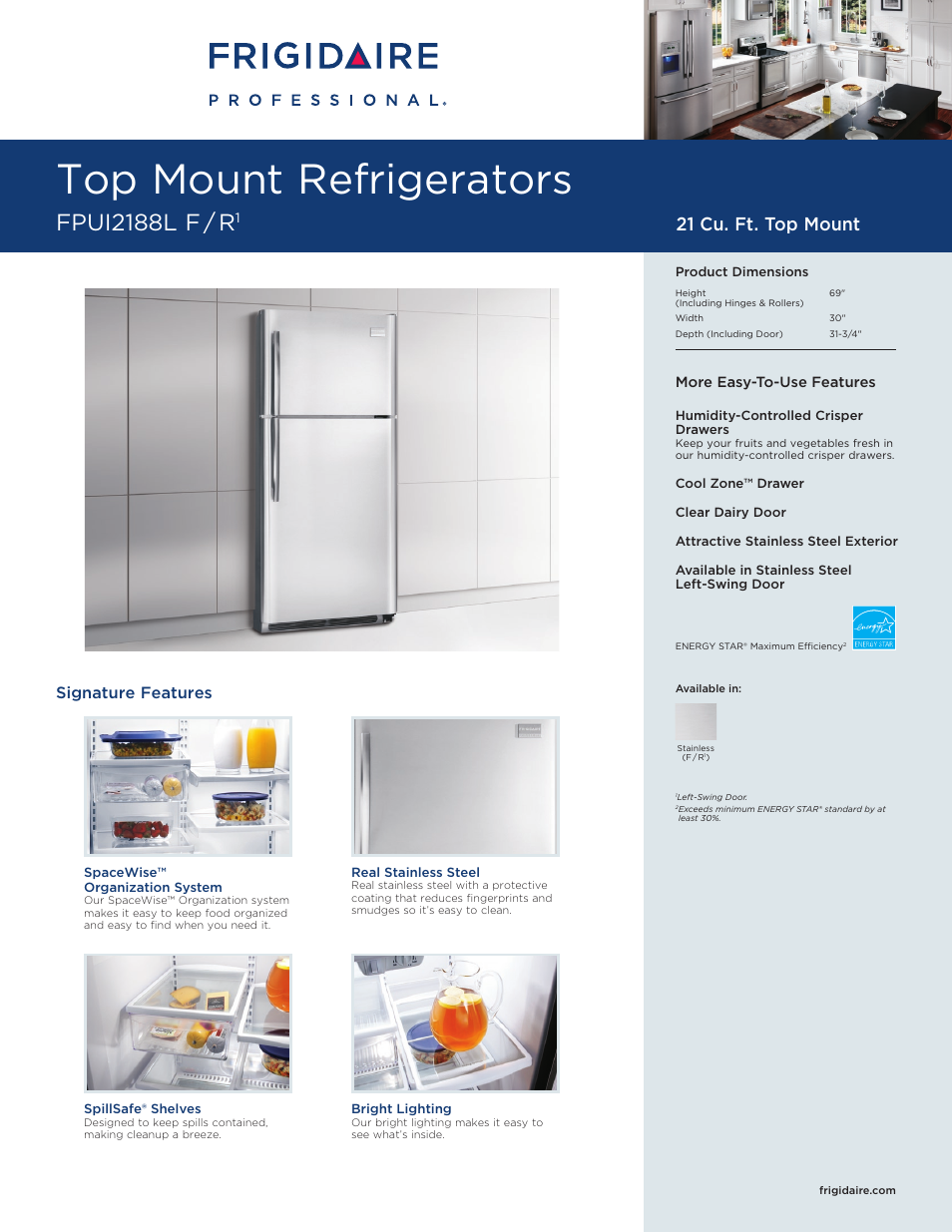 FRIGIDAIRE FPUI2188L F/R1 User Manual | 2 pages