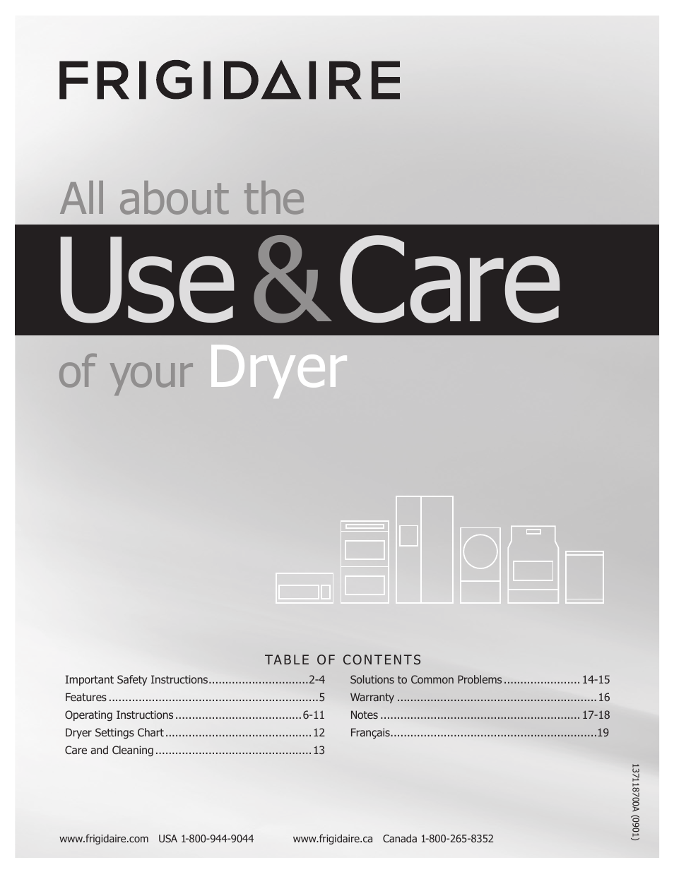 FRIGIDAIRE 137118700A User Manual | 17 pages