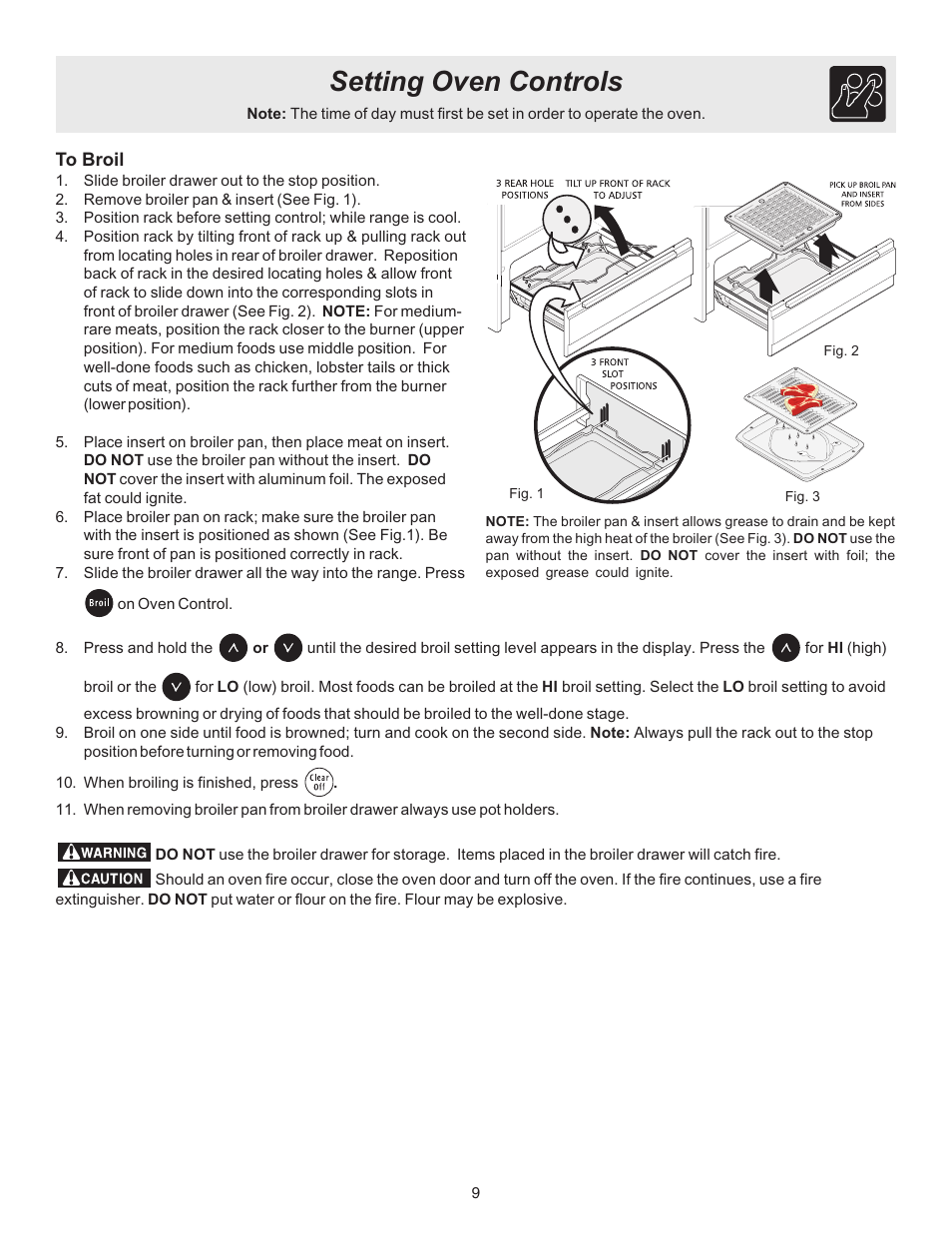 Setting oven controls | FRIGIDAIRE 316417139 User Manual | Page 9 / 16