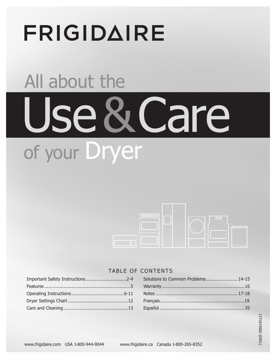 FRIGIDAIRE 137181900A User Manual | 18 pages