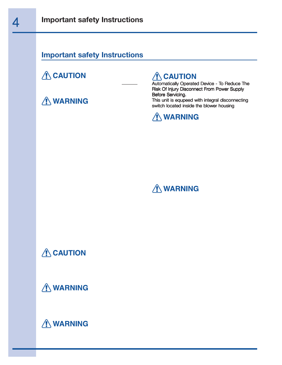 Read and save these instructions, Important safety instructions | FRIGIDAIRE 316488524 User Manual | Page 4 / 20