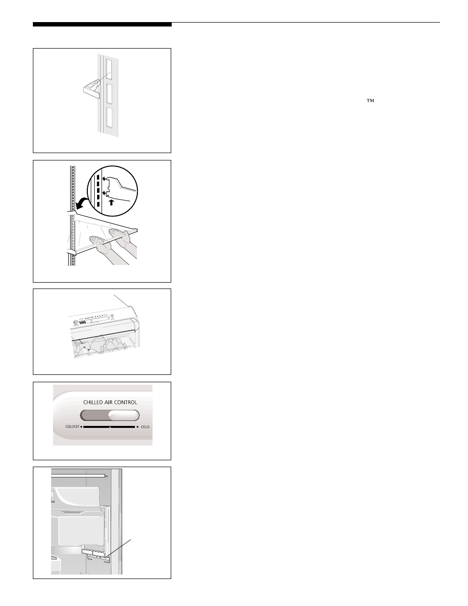 Fresh food storage, Shelf adjustment, Door storage | Crisper, Meat keeper, Freezer basket, Tall storage compartment | FRIGIDAIRE 218954901 User Manual | Page 7 / 19