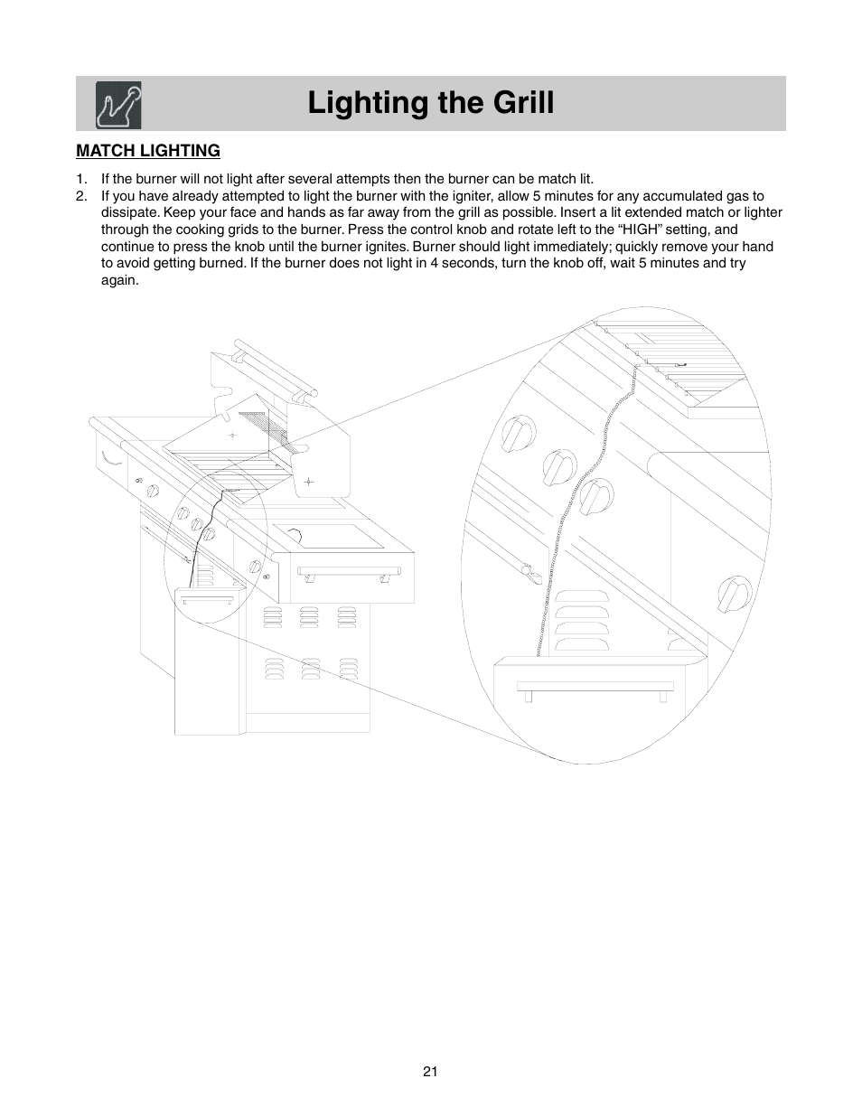 Lighting the grill | FRIGIDAIRE Grill with Electronic Ignition User Manual | Page 13 / 20