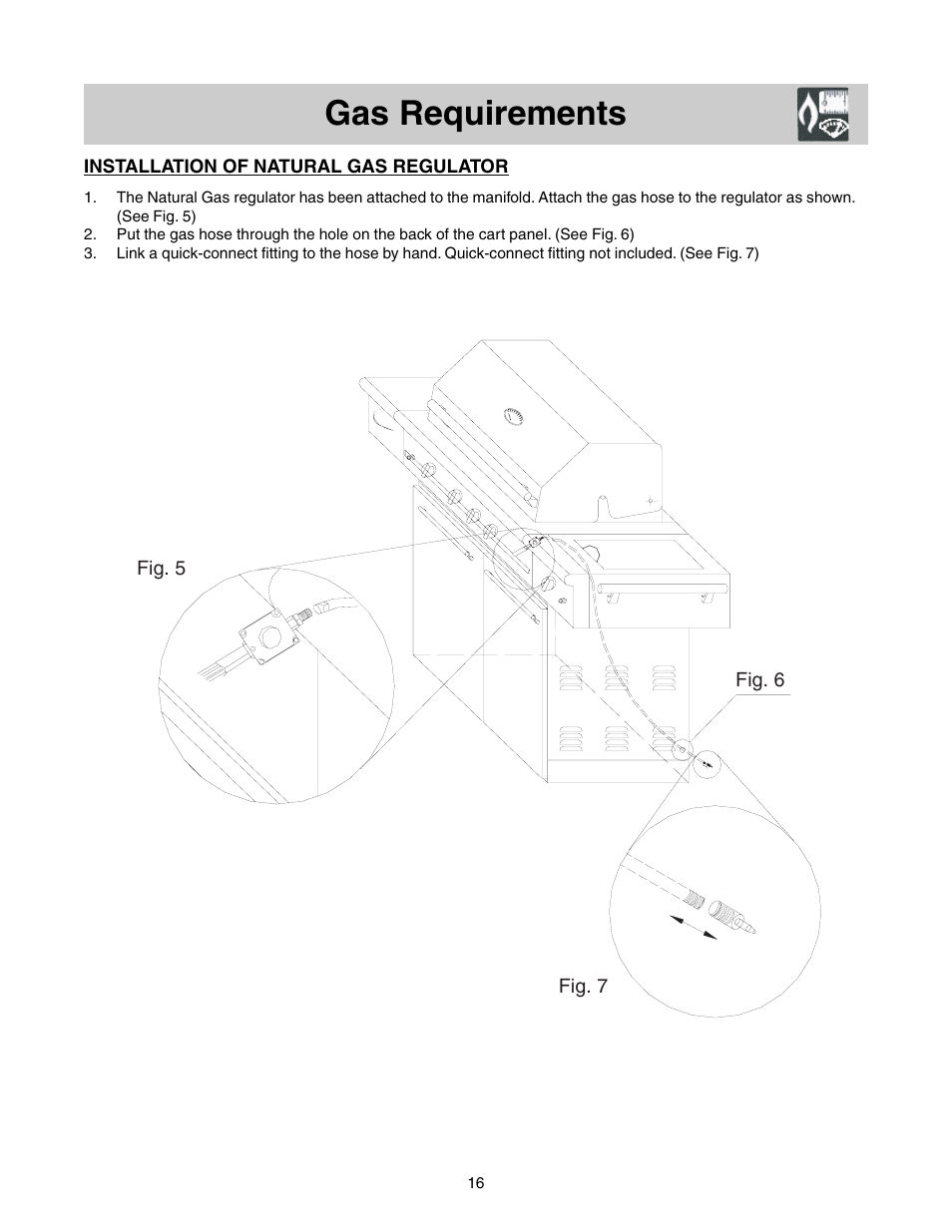 Gas requirements | FRIGIDAIRE Grill with Electronic Ignition User Manual | Page 8 / 20