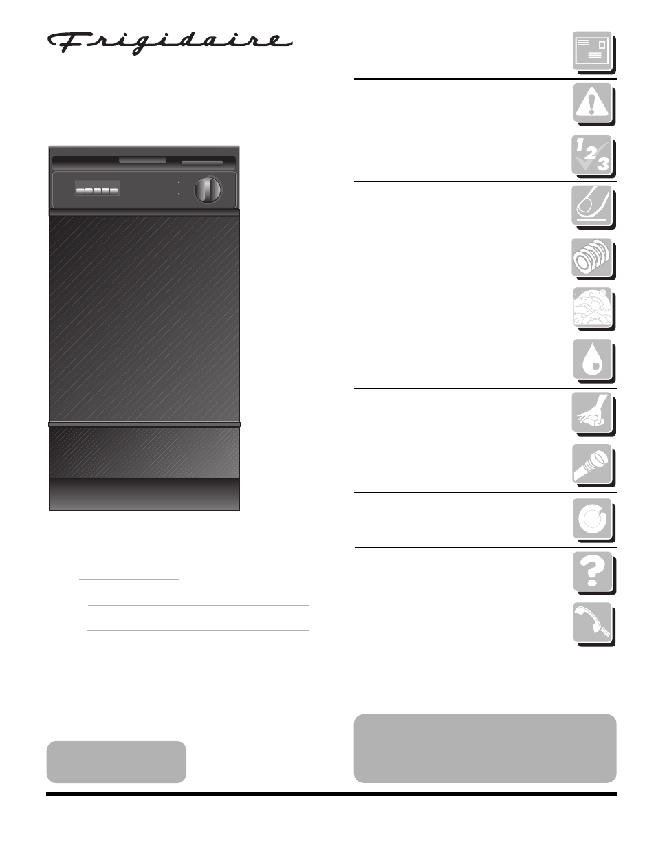 FRIGIDAIRE 18 inch built in and portable User Manual | 14 pages